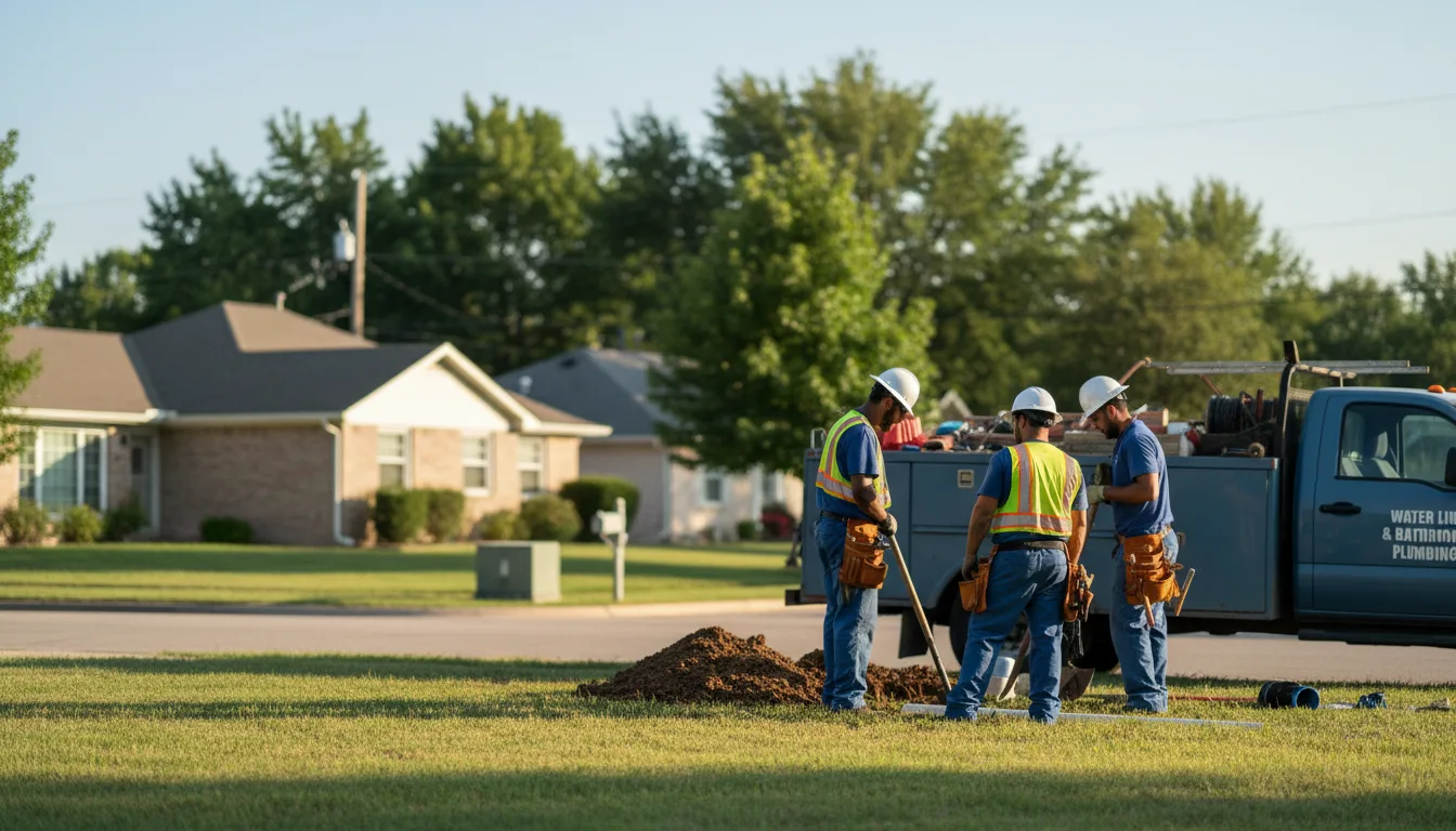 Residential water line and bathroom plumbing service in Davilla, TX